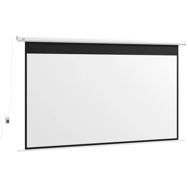 HOMCOM Ecran Proiector 120", Motorizat cu Telecomandă, Montaj pe Perete sau Tavan, Ideal pentru Acasă și Birou, 293,5x8x176 cm, Alb | Romania