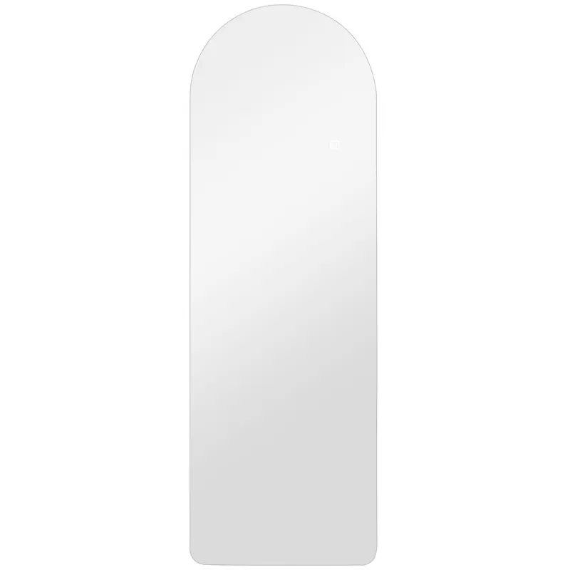 HOMCOM Oglindă de Perete în Formă de Arc cu Iluminare LED, Control Tactil și Sticlă Călită, 40x3x120 cm, Transparentă | Romania