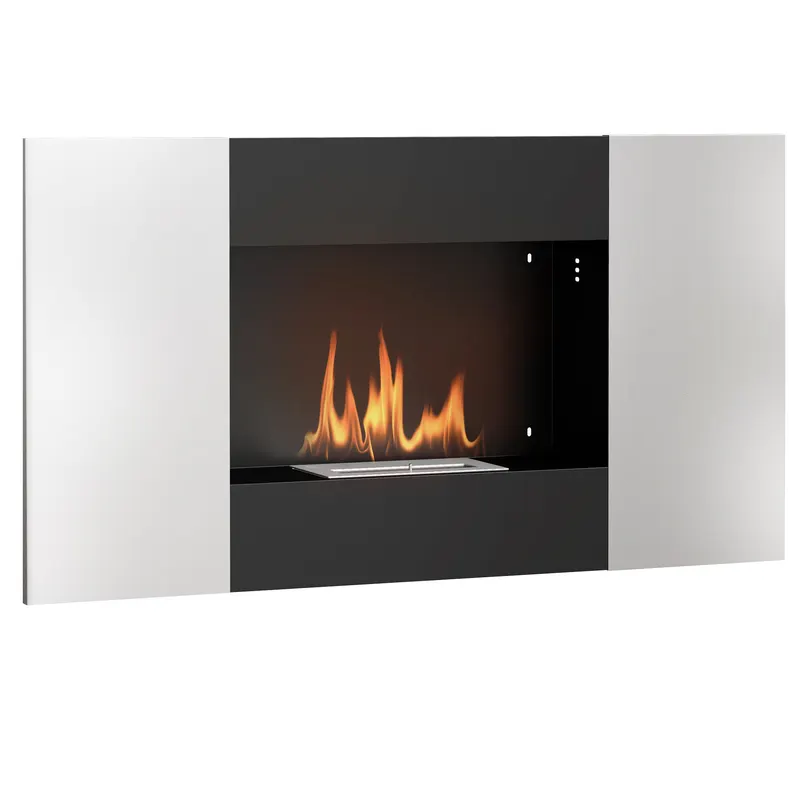 HOMCOM Șemineu pe Bioetanol de 0,9L pentru Durată de 3,3 ore, Bioșemineu Încastrabil din Oțel și Sticlă, 100x15x54 cm, Negru | Romania