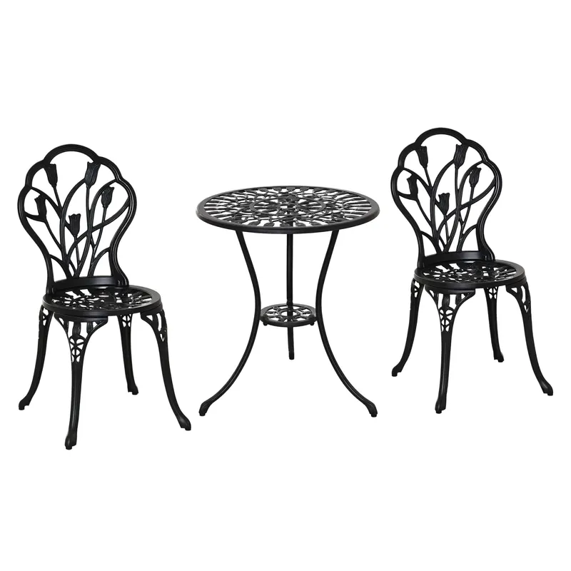 Outsunny Set de Gradina 3 Piese din Aluminiu, Set Exterior