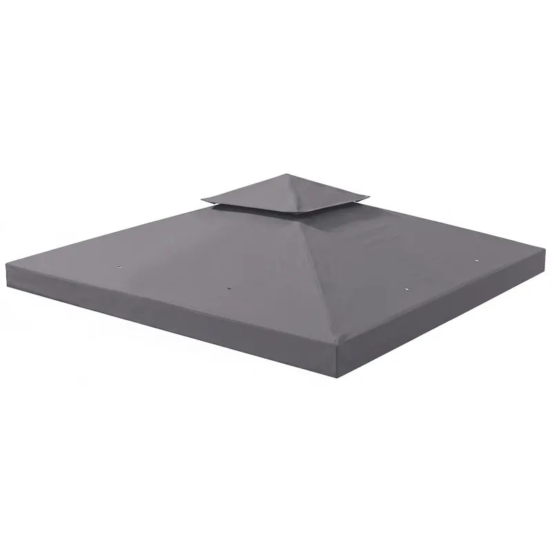 Outsunny Copertina de Rezerva de 3x3m pentru Foisor, 2 Niveluri Superioare de Protectie UV pentru Foisor