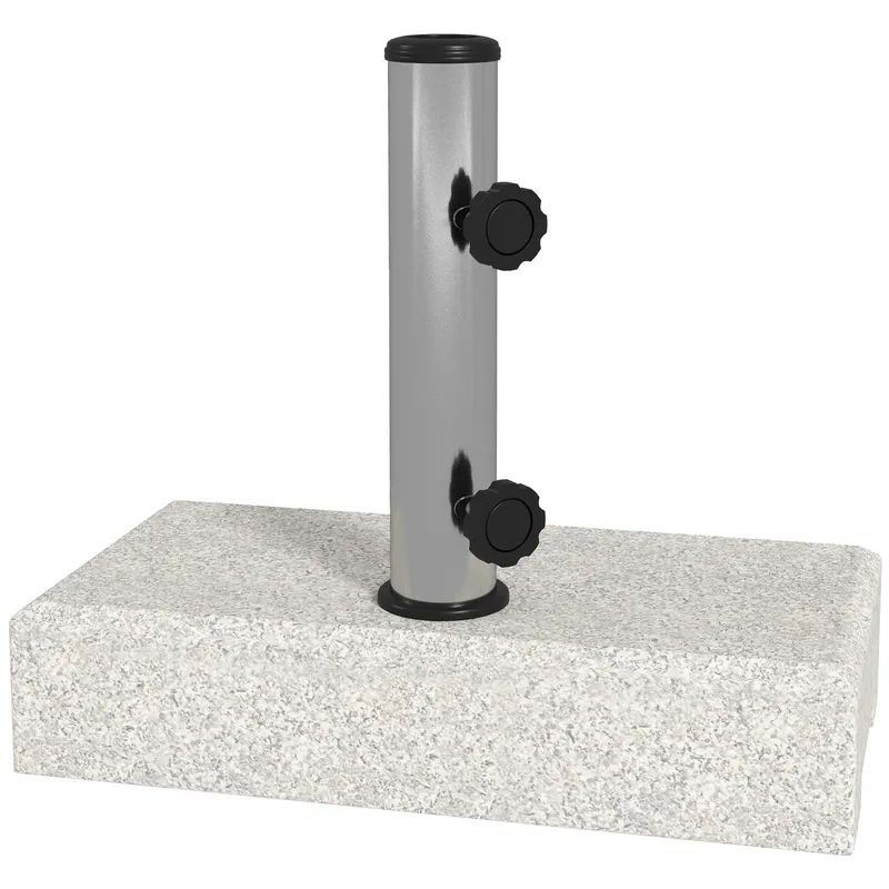 Outsunny Baza Umbrelă Gradină 25kg Granit Oțel Inoxidabil pentru Stâlpi Ø32-48mm | Romania