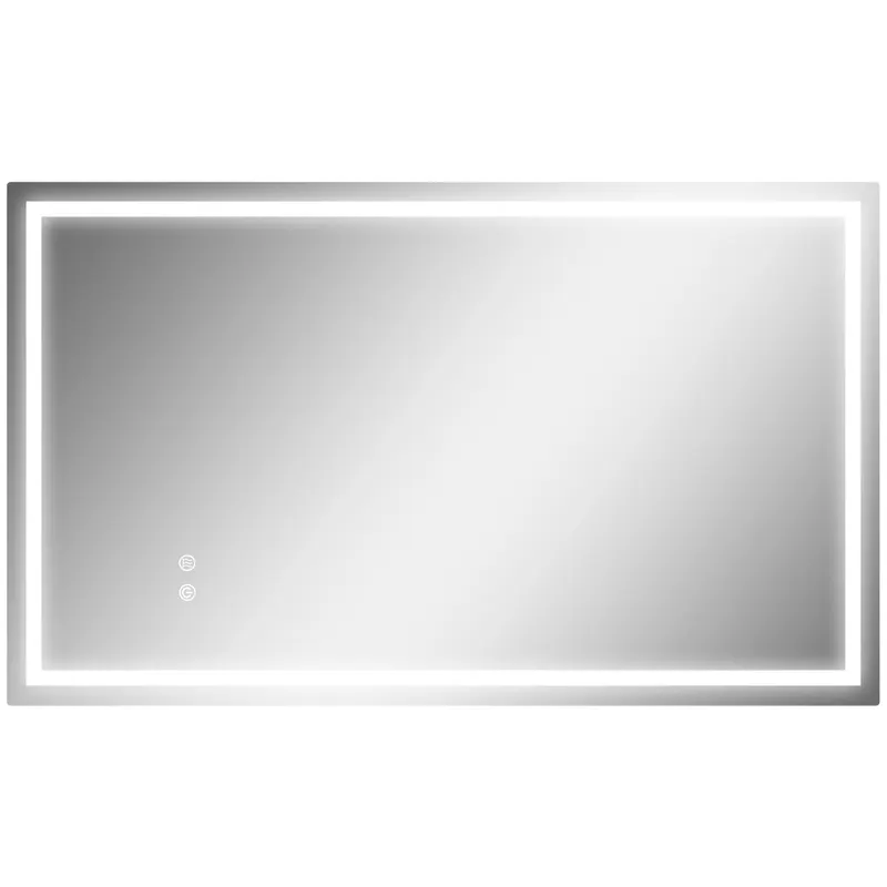 HOMCOM Oglindă de Baie Iluminată cu Lumini LED Reglabile și Strat Anti-Condens, 100x60 cm, Transparent | Romania