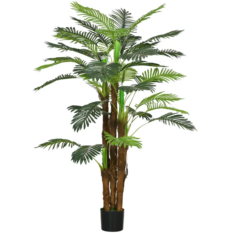 HOMCOM Plantă Artificială de Interior în Ghiveci, cu 36 Frunze din PE și Ciment, Ø16x160 cm, Verde | Romania