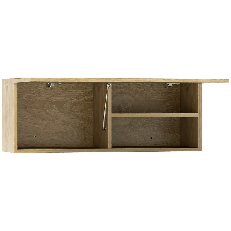 HOMCOM Dulap de Baie Suspendat cu Ușă Rabatabilă și Rafturi din Lemn, 80x25x30 cm, Natural | Romania