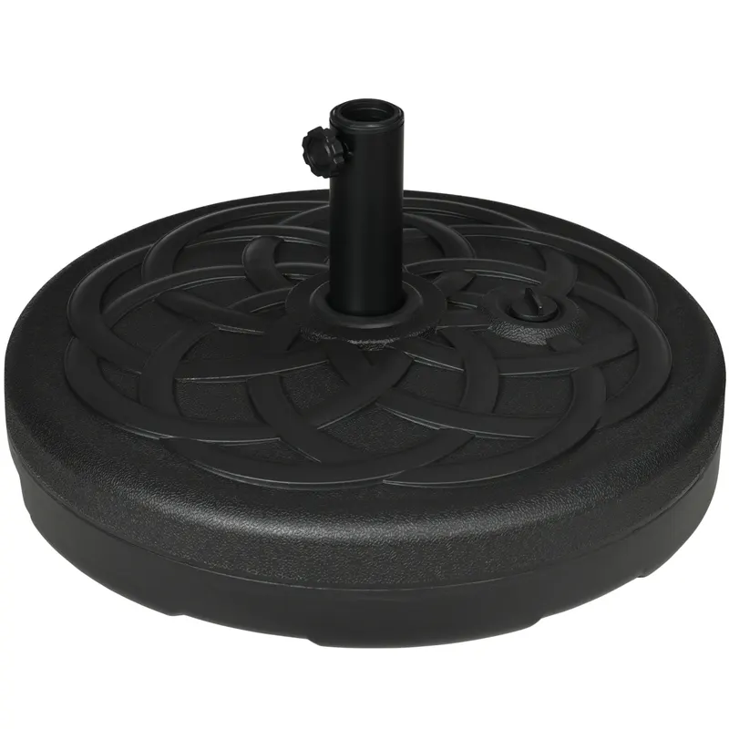 Outsunny Bază pentru Umbrele cu Stâlpi Ø38/48mm și Umplere cu 25 kg de Apă sau 35 kg de Nisip, Ø56x30.5 cm, Negru | Romania