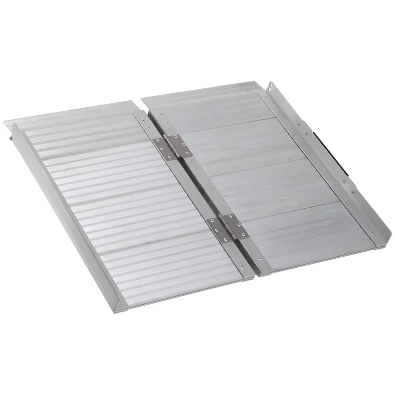 HOMCOM Rampă Pliabilă pentru Scaun cu Rotile cu Margini Exterioare, 61x74x5 cm, Argintiu | Romania