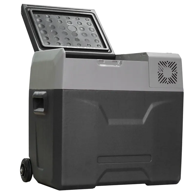 HOMCOM Frigider Auto de 50L cu Panou Touch, Mâner și 2 Roți, 58.6x37.8x54.5 cm, Gri | Romania