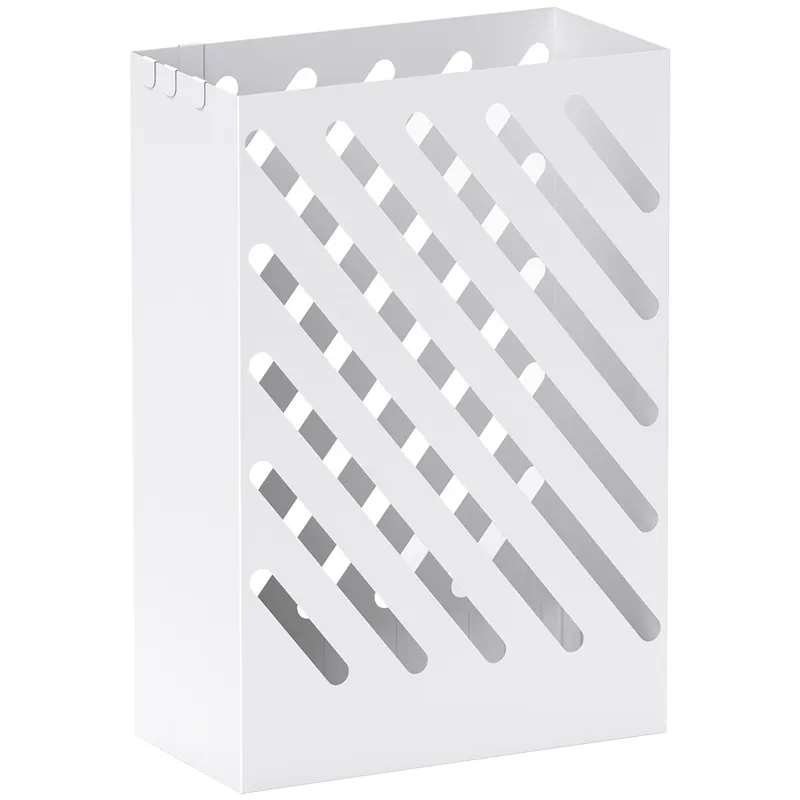 HOMCOM Suport pentru Umbrele cu Tavă pentru Colectarea Picăturilor și 4 Cârlige, 28x14x41 cm, Alb | Romania