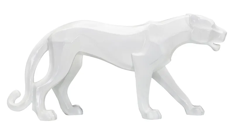 Mauro Ferretti Statuie In Forma De Pantera, Alba cm 70X18X32,5 | Romania