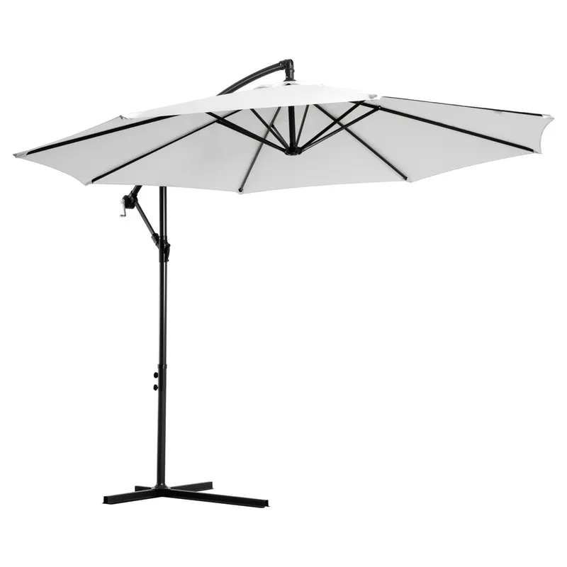 Umbrela pentru Gradina Outsunny Brat cu Manivela, Φ3x2.5m, Alba | Romania