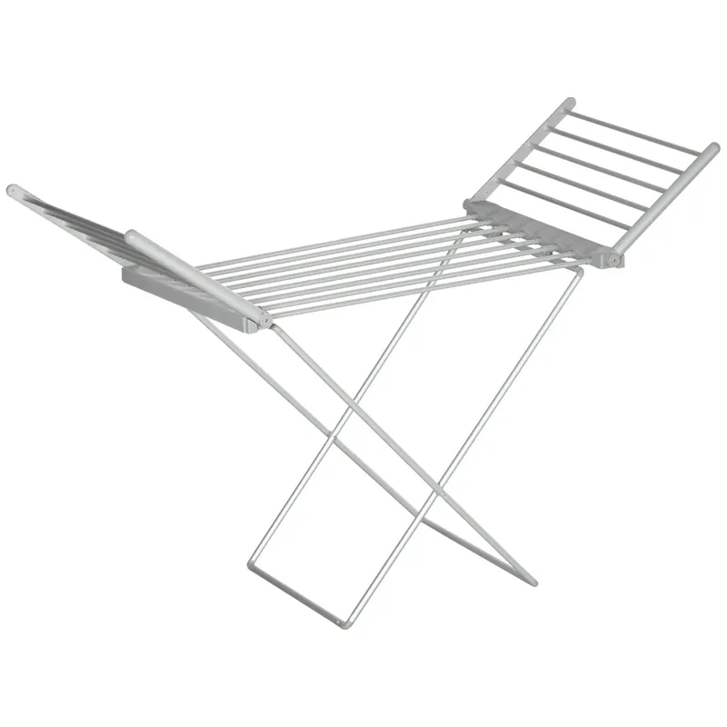 HOMCOM Uscător de Rufe Electric, Suport pentru Uscarea Rufelor cu Încălzire 45-55℃, 144x53x96 cm, Argintiu | Romania