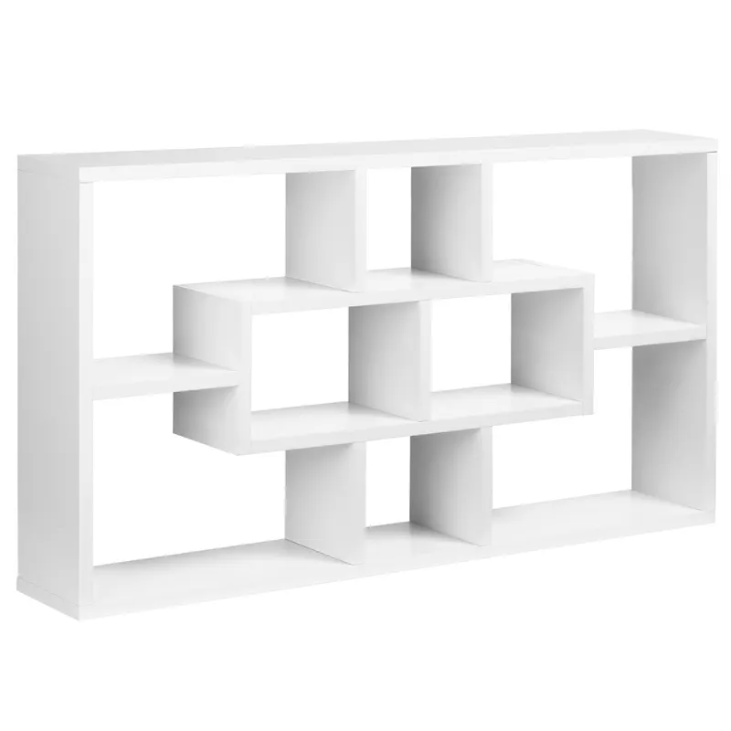 HOMCOM Bibliotecă Modernă de Perete, Rafturi Spatioase, 85x47.5x14.5 cm, Alb | Romania