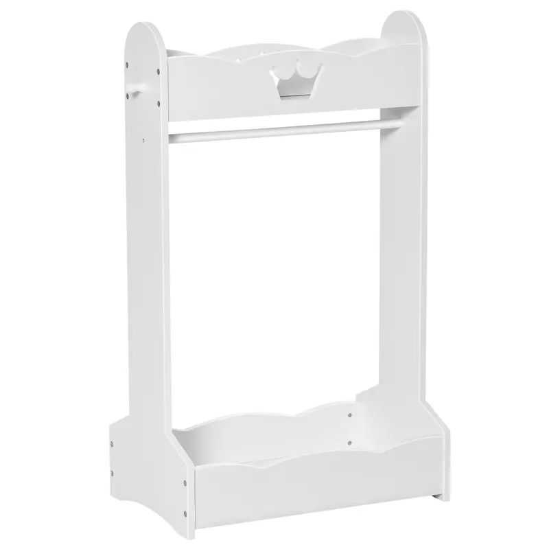 HOMCOM Suport Haine Copii cu Etajere și Agățători, Mobilier Dormitor Lemn, 63x37x103cm, Alb | Romania