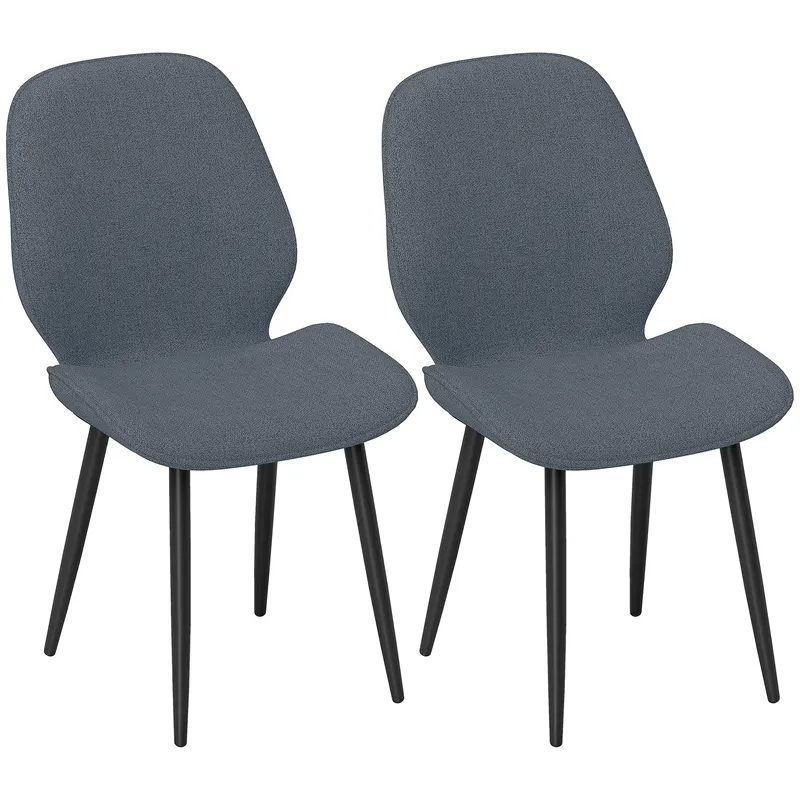 HOMCOM Scaune Tapitate Metalice, Gri Modern | Romania