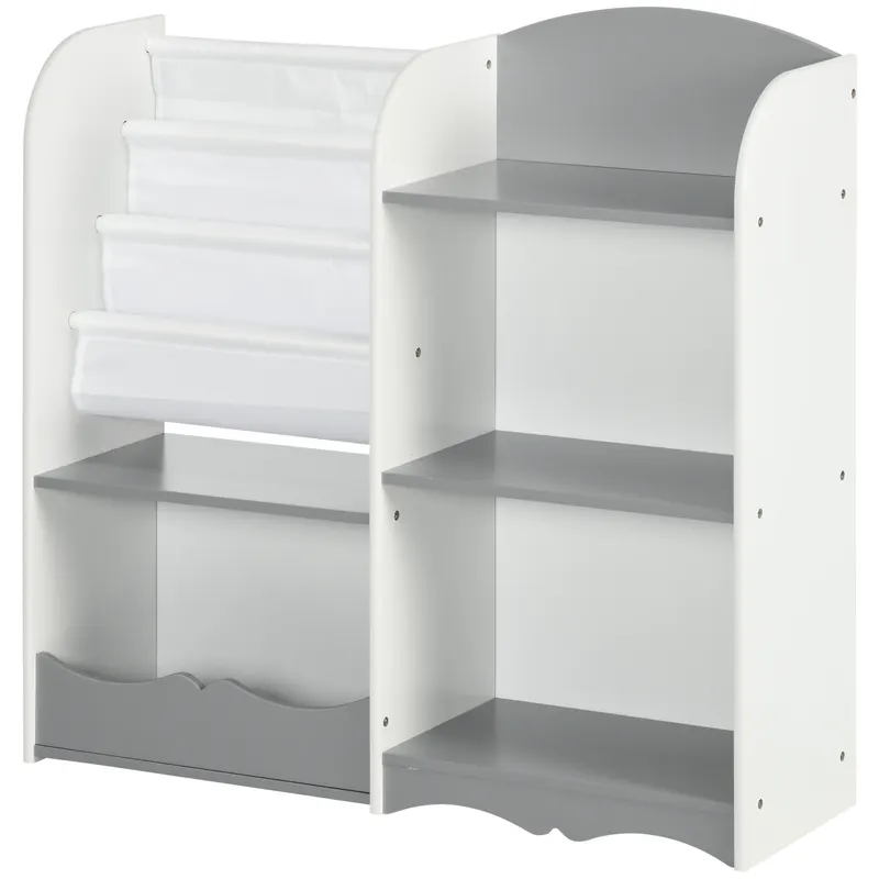 Raft pentru jucării pentru copii Mobilier dormitor din lemn, mobilier pentru sufragerie și creșă, 85x26x84cm, gri ZONEKIZ | Romania