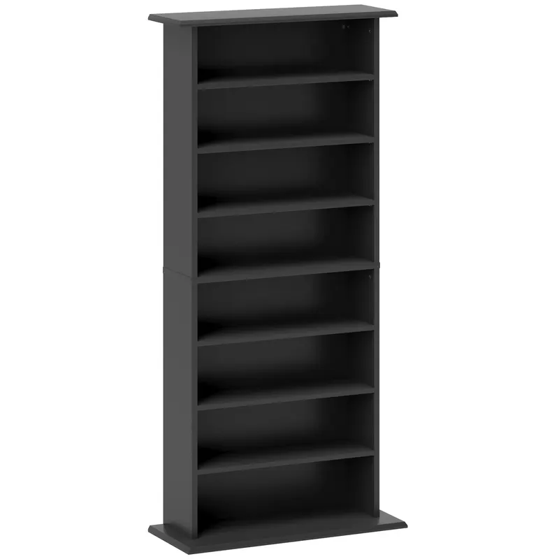 HOMCOM Dulap pentru CD-uri cu 6 Rafturi Reglabile pentru 360 CD-uri/185 DVD-uri Negru | Romania