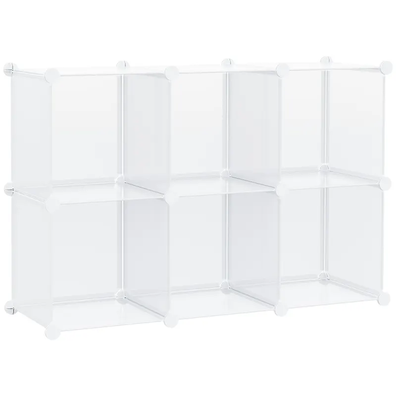 HOMCOM Dulap Modular pentru Pantofi, Transparent, 94,5x32x162cm, Soluție Ideală pentru Organizare | Romania