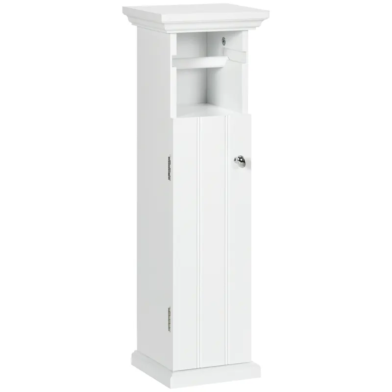 Kleankin Dulap Baie cu Suport Hârtie Igienică MDF 21.5x17.8x66.5cm Alb | Romania