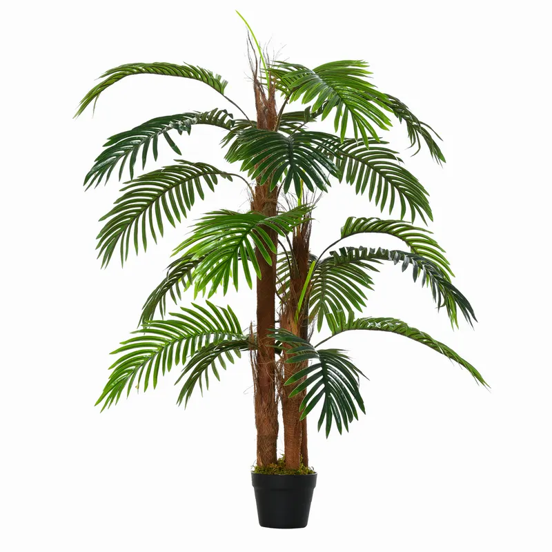 Outsunny Palmier Artificial Inaltime 1,2 m Copac Artificial Trunchi Ramuri Lichen Frunze Realiste Ghiveci Inclus | Romania