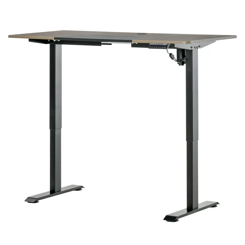 Vinsetto Birou Electric Reglabil pe 4 Înălțimi, Cadrul Negru cu Blat Teak, 140x70 cm, pentru Birou Acasă | Romania