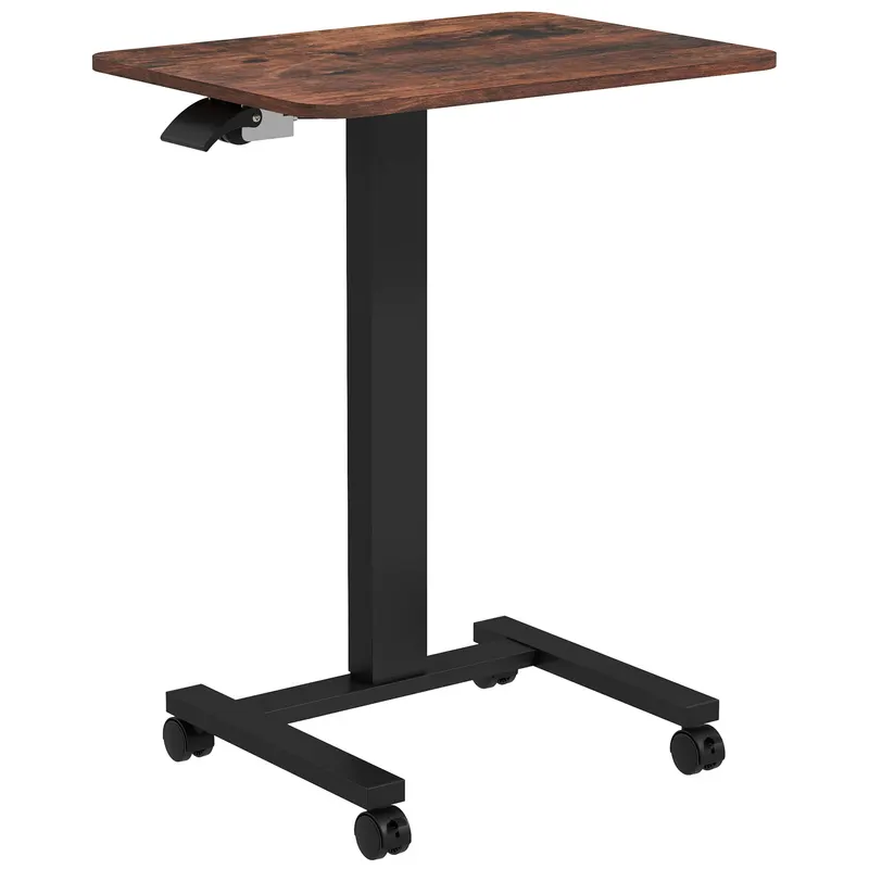 Vinsetto Masa în Picioare Masa în Picioare, Măsuță pentru Laptop, ajustabilă în înălțime, 4 role, 65 cm x 48 cm x 108 cm, Maro Rustic | Romania