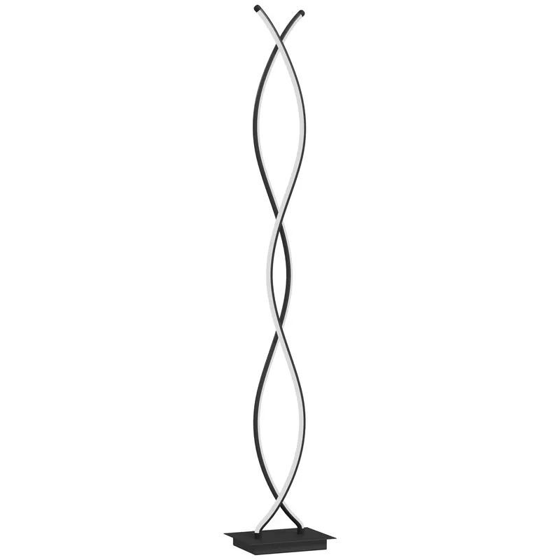 HOMCOM Lampă de Podea LED cu Spirală Dublă, Negru | Romania