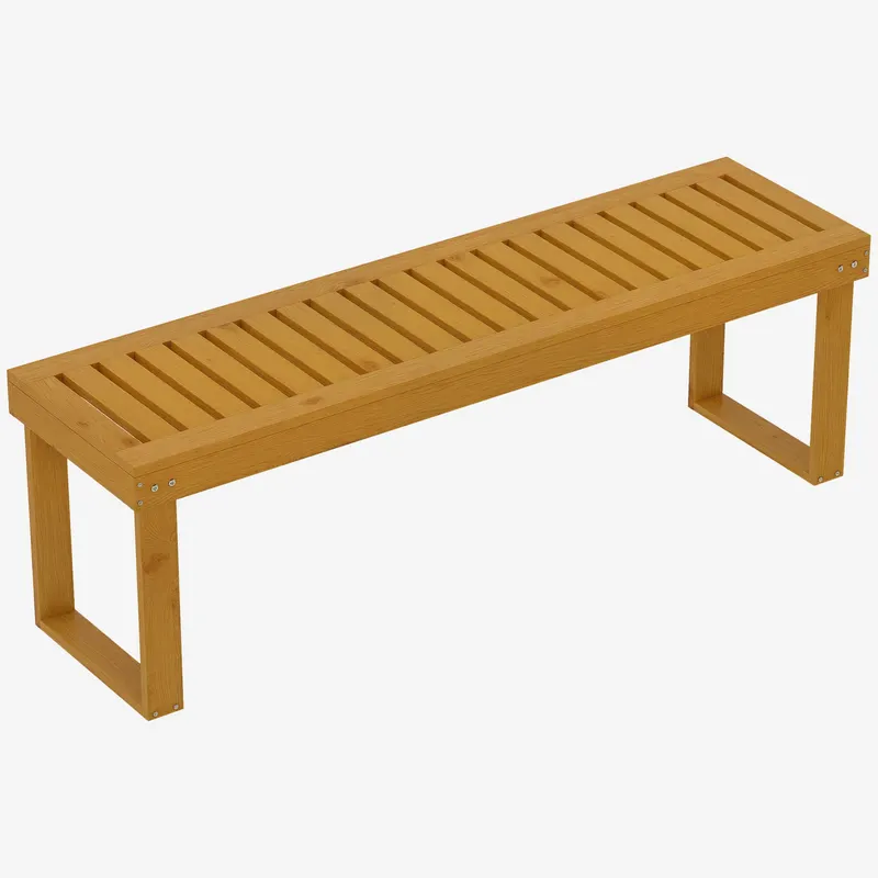 Outsunny Banc de gradina banc din lemn de pin 2 locuri banca de gradina sezut cu lamele 132 x 34 x 43 cm lemn natural | Romania