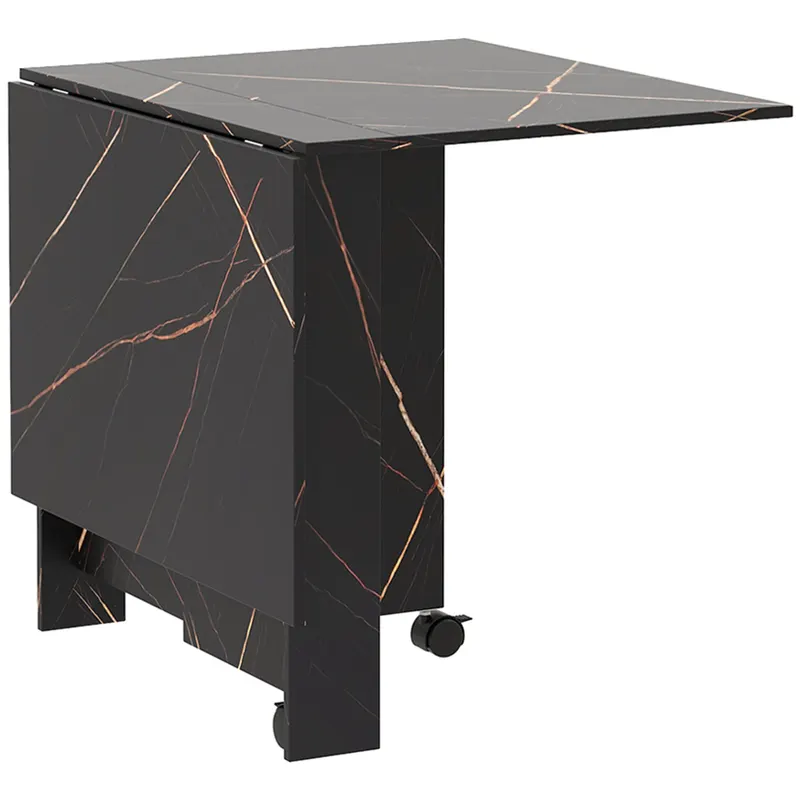 HOMCOM Masă Pliabil Multifuncțional Con Roți E 2 Extensii In Lemn 120x80x73cm | Romania