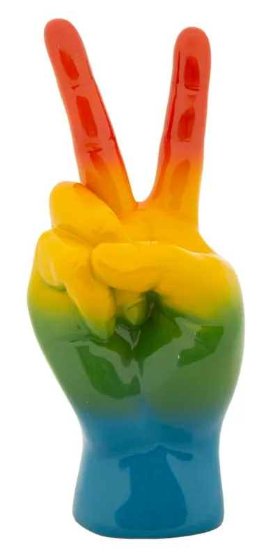 Mauro Ferretti Mână Curcubeu Cu Semnul V De Victorie, 16 X 13 X 36,5 Cm | Romania