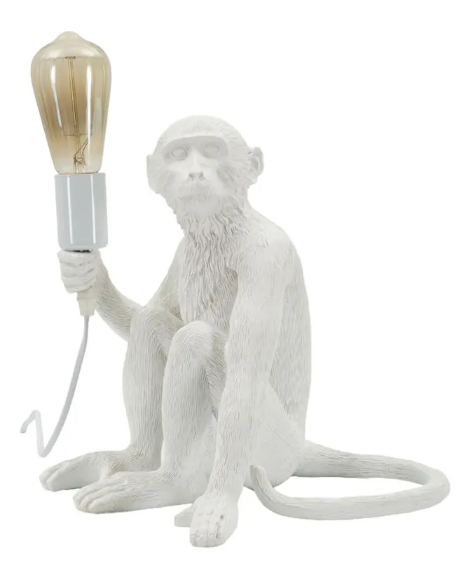 Mauro Ferretti Lampă De Masă Design Maimuță Șezută Alb Cm 33X33X30 | Romania