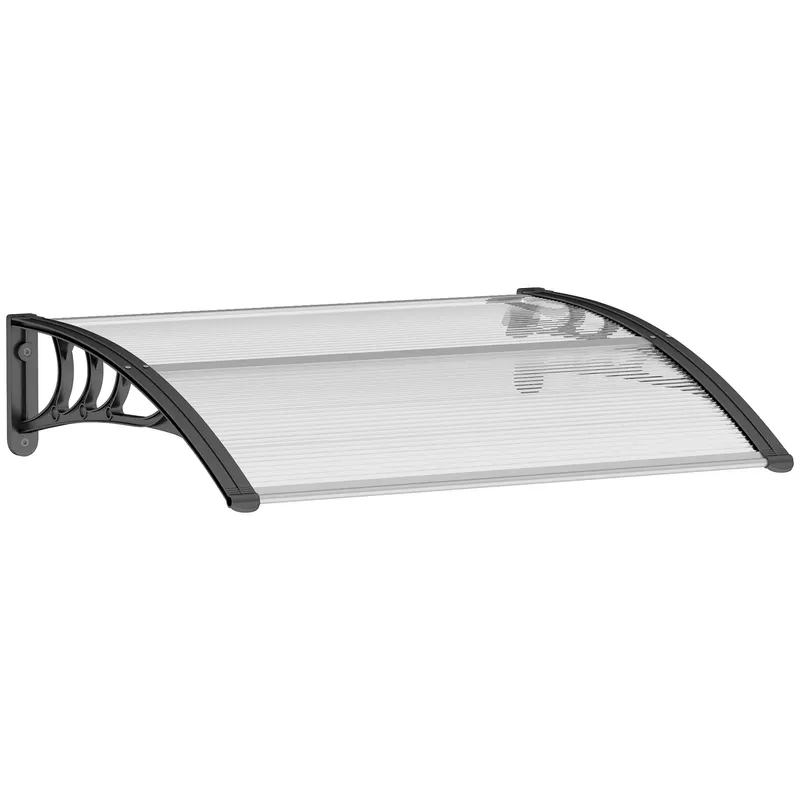 Outsunny Copertină de Exterior pentru Uși și Ferestre 75x100 cm, Protecție Solară și împotriva Ploii, cu Suport din Aluminiu, Transparentă | Romania