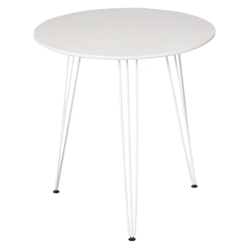 HOMCOM Masă de Comedor Rotundă cu Picioarele în formă de Furculiță din Metal Stil Modern Nordic pentru Bucătărie Sufragerie Cafenea Bar Ø70x75 cm Alb | Romania