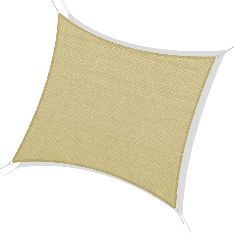 Outsunny Voile de umbrire elegantă 3 x 3 m - Culoare nisip, pentru grădină | Romania
