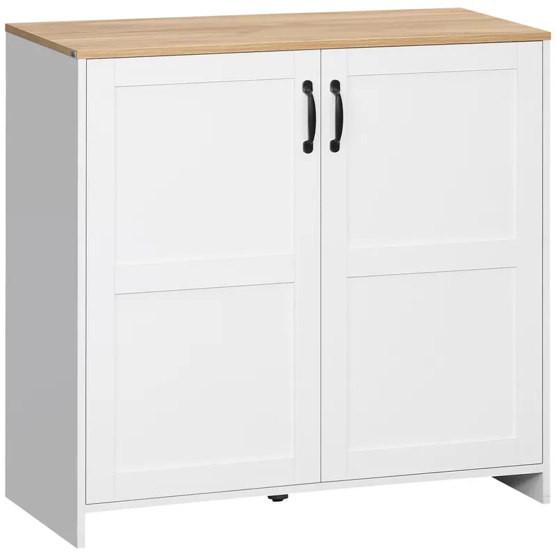 HOMCOM Dulap mobilier bufet bucătărie cu 2 uși și 2 rafturi reglabile 90 x 39,5 x 88 cm | Romania