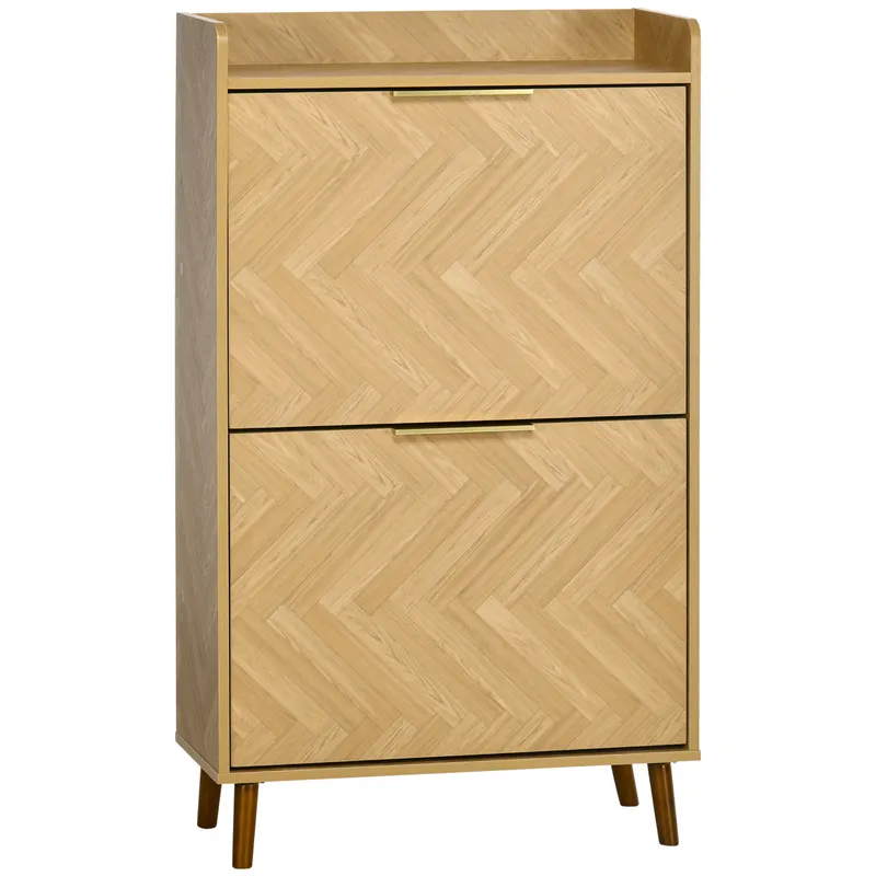 HOMCOM Mobilier pentru pantofi cu 2 uși rabatabile pentru intrare mică living dormitor 70 x 30 x 120 cm | Romania