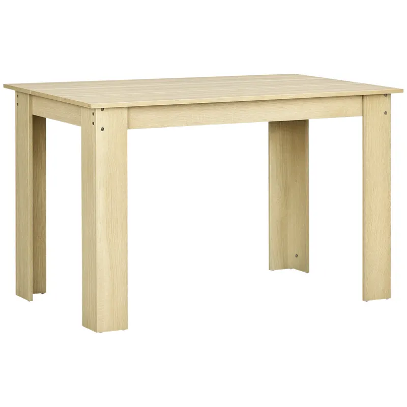 HOMCOM Masă de dining masă de bucătărie design modern cu placa mare pentru 2-4 persoane din lemn dim. 120L x 69l x 75H cm stejar | Romania