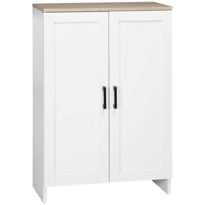 HOMCOM Bufet mobilier bucătărie depozitare cu placard cu uși și rafturi reglabile, 60 x 30 x 90 cm, alb | Romania