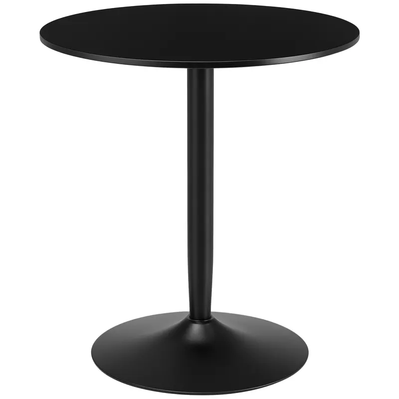 HOMCOM Masă de Bucătărie pentru 2 persoane, suprafață circulară, bază din oțel, negru, 70 x 70 x 75 cm | Romania