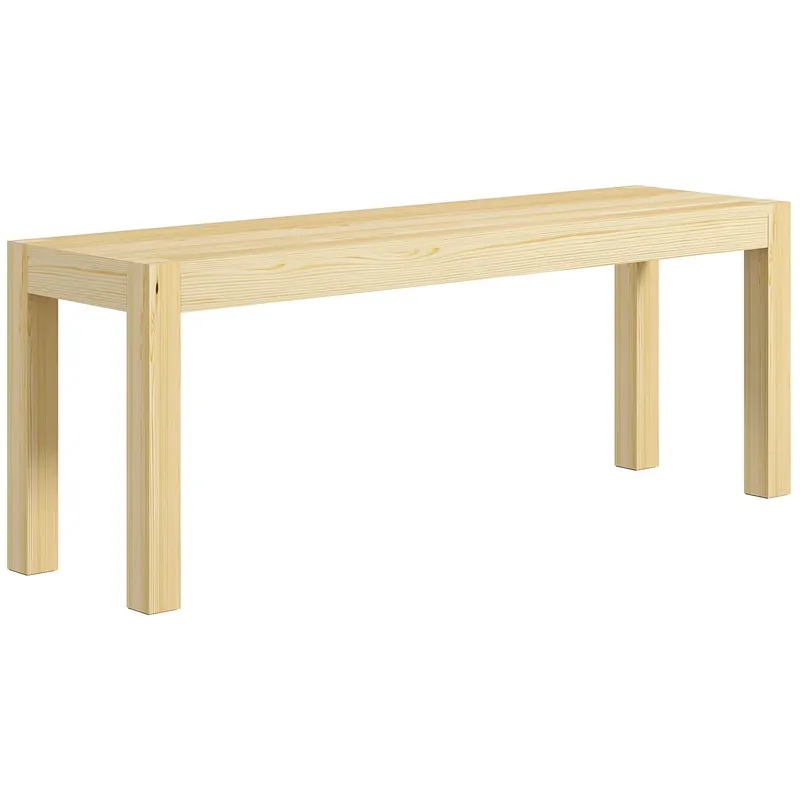 HOMCOM Bancă din lemn, Masivă 3 locuri, 120 cm x 33 cm x 45 cm, Natural | Romania