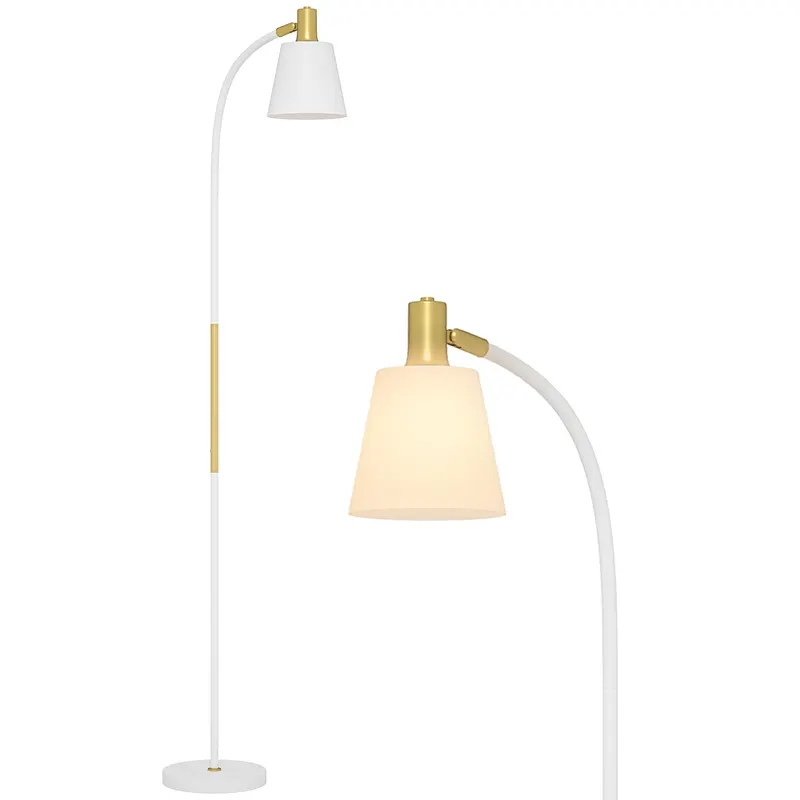 HOMCOM Lampadar de salon reglabil în înălțime 127-160 cm cu intrerupator, soclu E27, alb | Romania