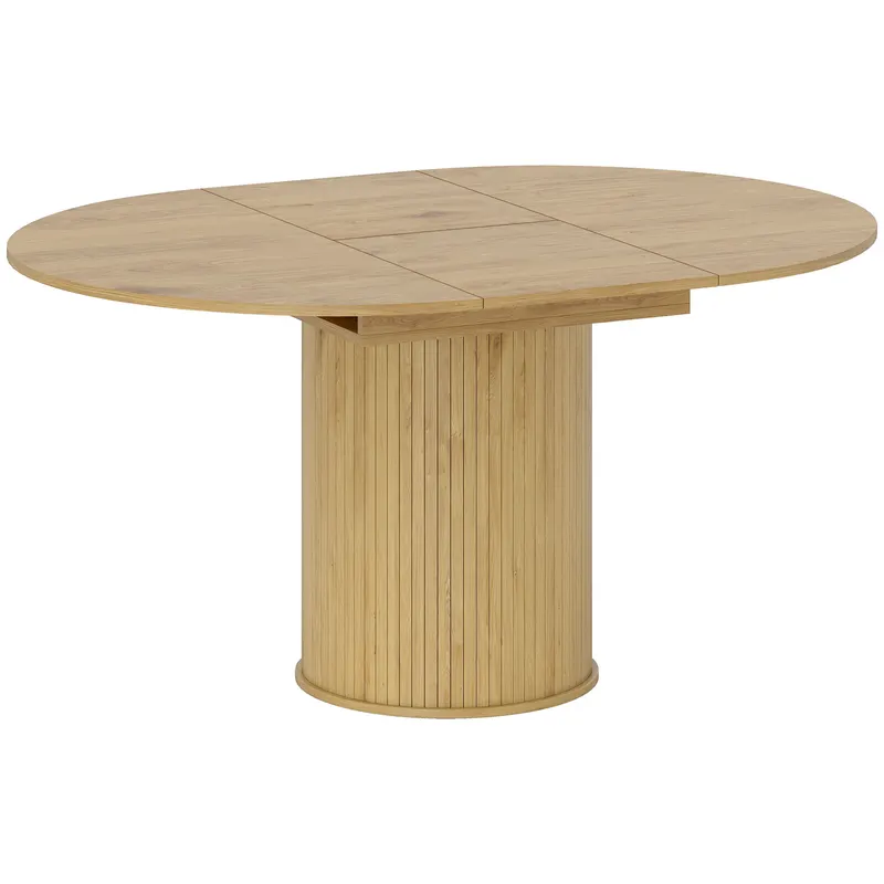 HOMCOM Masă Extensibilă Rotundă pentru 6-8 Persoane, culoare Lemn | Romania