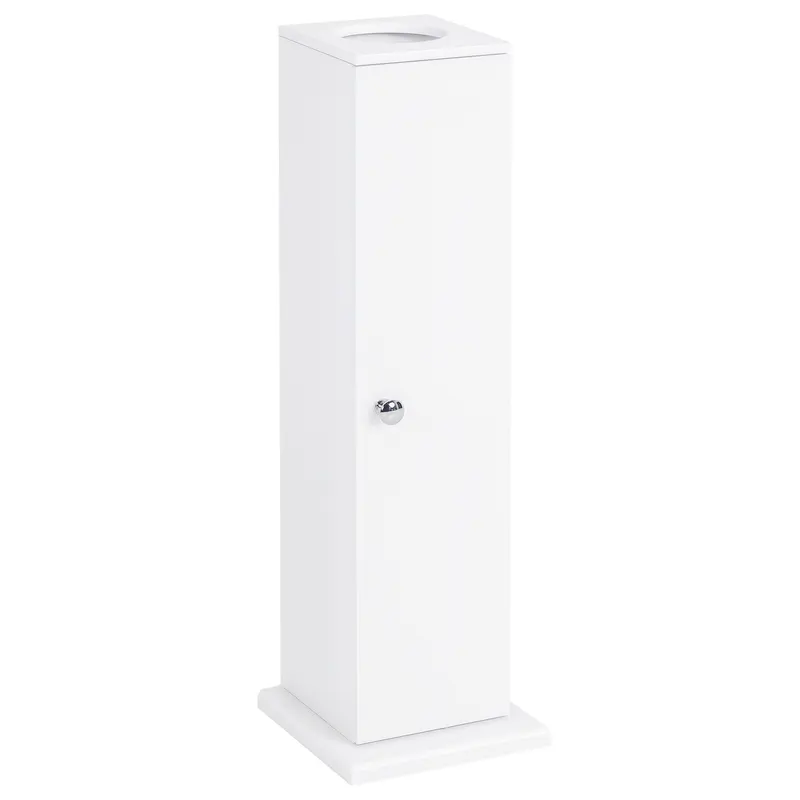 HOMCOM Mobilier de Baño Estrecho cu Orificiu pentru Hârtie Igienică și Rafturi Stil Modern 19,5x19,5x65 cm Alb | Romania