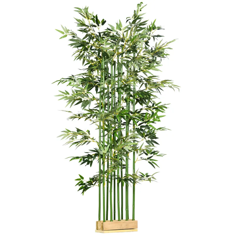 HOMCOM Bambus Artificial, Plantă Decorativă, Aspect Realist, Ușor de Întreținut, Pentru Casă, 180 cm, Verde | Romania