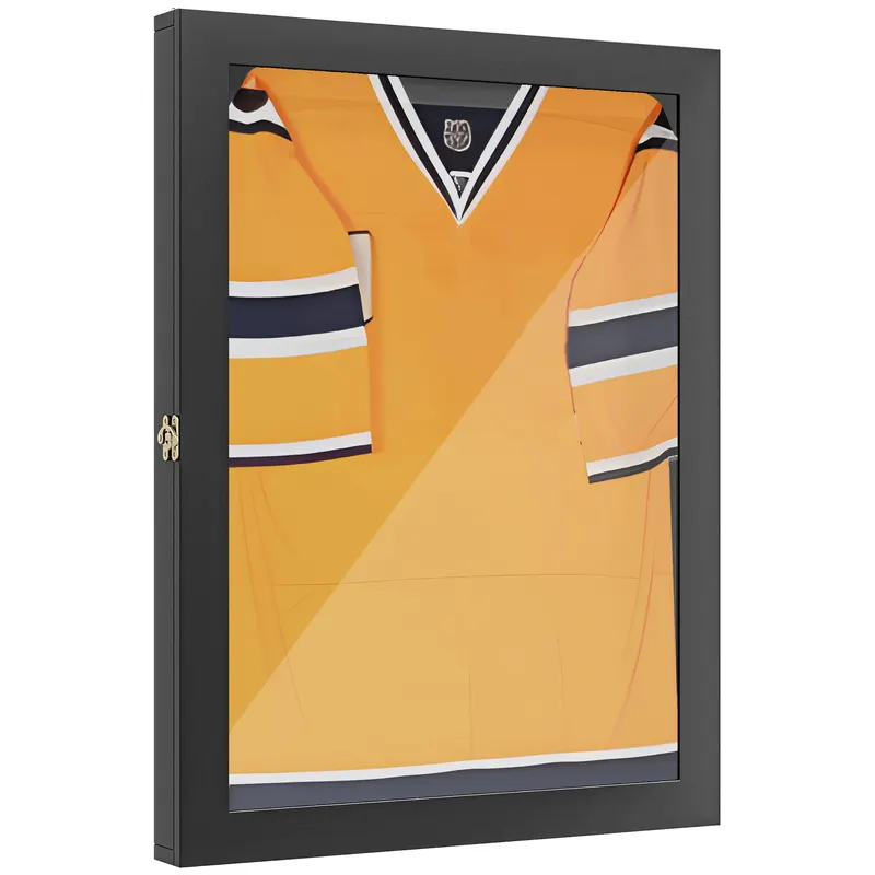 HOMCOM Frame box T-frame cadru pentru tricou ușă acril căptușeală internă fetru 71 x 6,5 x 89 cm negru | Romania
