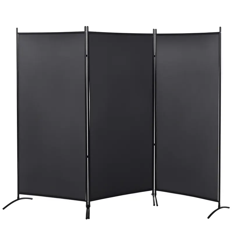 HOMCOM Paravan 3 panouri dim. 2,53L x 0,5l x 1,82H m Store lateral Ecran de protecție paravan pe suport metal Poliester | Romania
