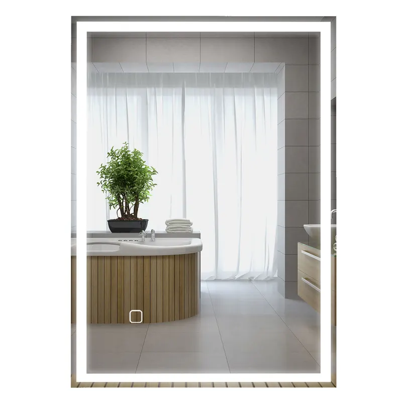 HOMCOM Oglinzi de baie, oglindă pentru baie cu LED-uri cu comutator tactil, Alb | Romania