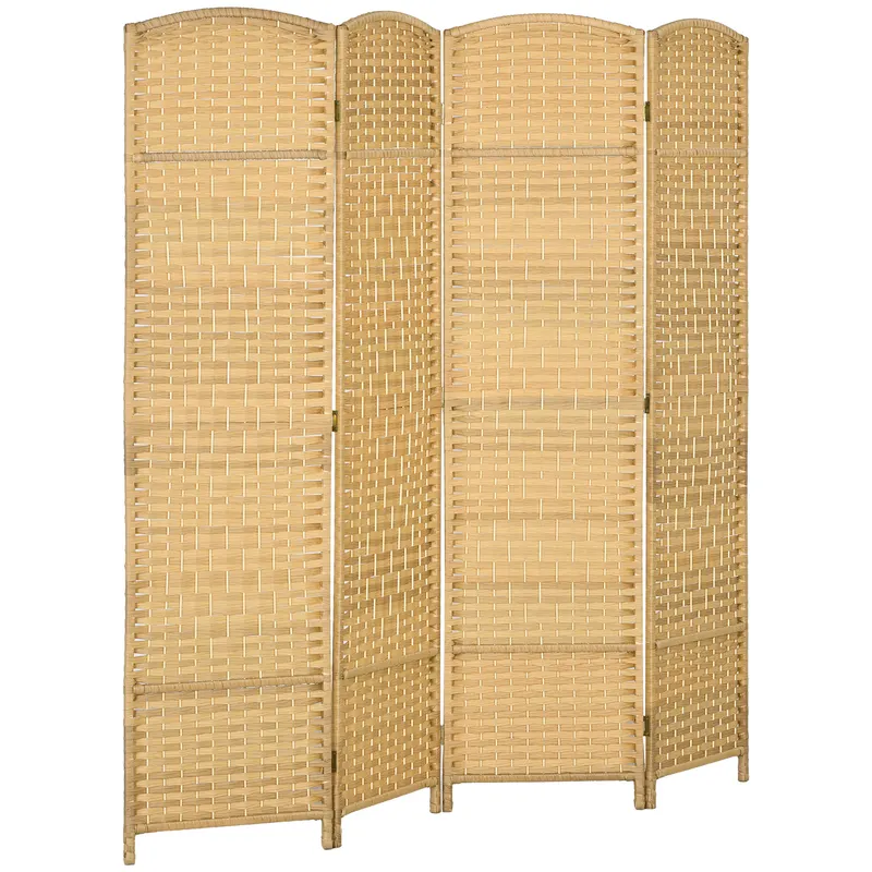 HOMCOM Paravan 4 Panouri Pliabile Per Interni Împletit 180x180cm | Romania