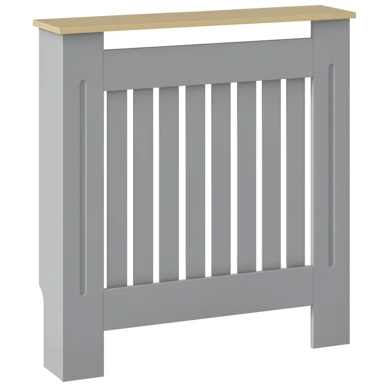 HOMCOM Cubier pentru Radiator din MDF pentru Living Dormitor Hol 78x19x83 cm Gri și Stejar | Romania
