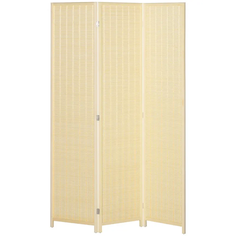 HOMCOM Paravan din lemn separator de camera pliabil cu 3 panouri 135 x 180 cm lemn natural | Romania